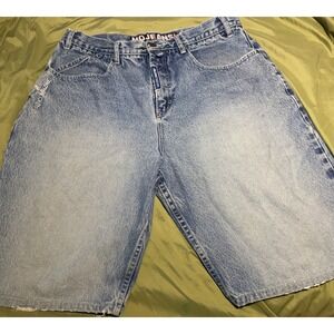 Vintage Maurice Malone Mojeans Denim Shorts Mens 36 Light Wash Baggy 90s Y2K
